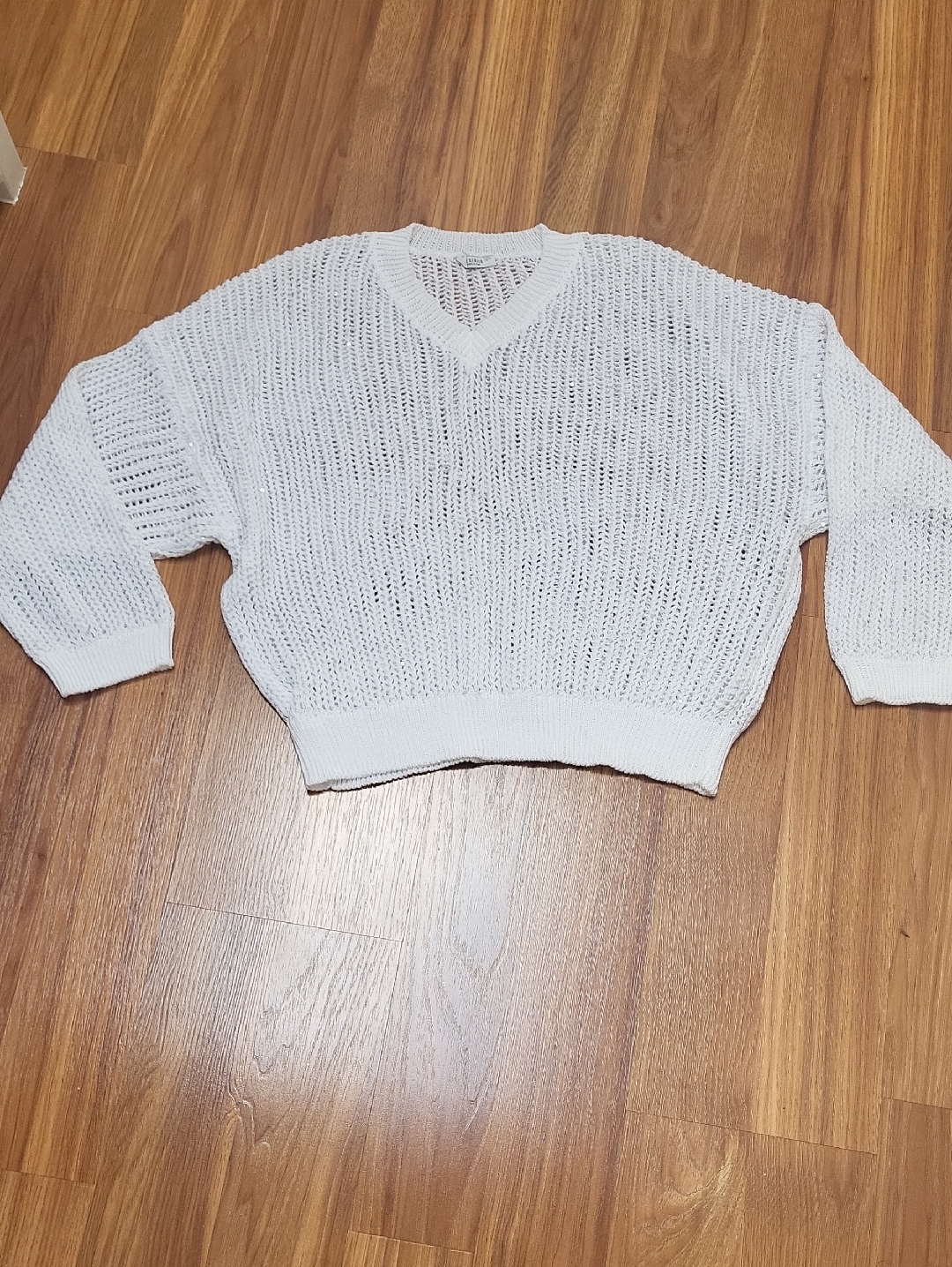 Peserico White Open-Knit V-Neck Sweater
